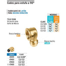 Codo Campana para Gas 3/8" Flare x 3/8" NPT Foset