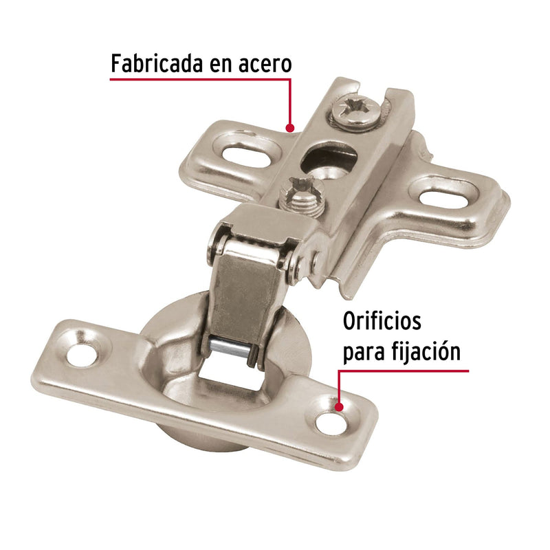 Bisagra Bidimensional Cobertura Media  95° Hermex