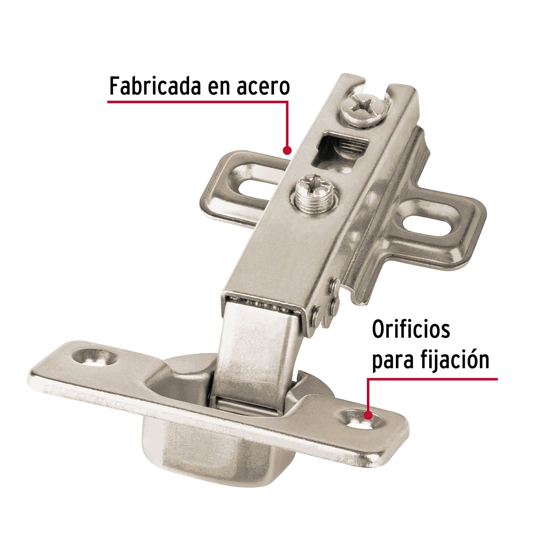 Bisagra Bidimensional Cobertura Media 110° Hermex