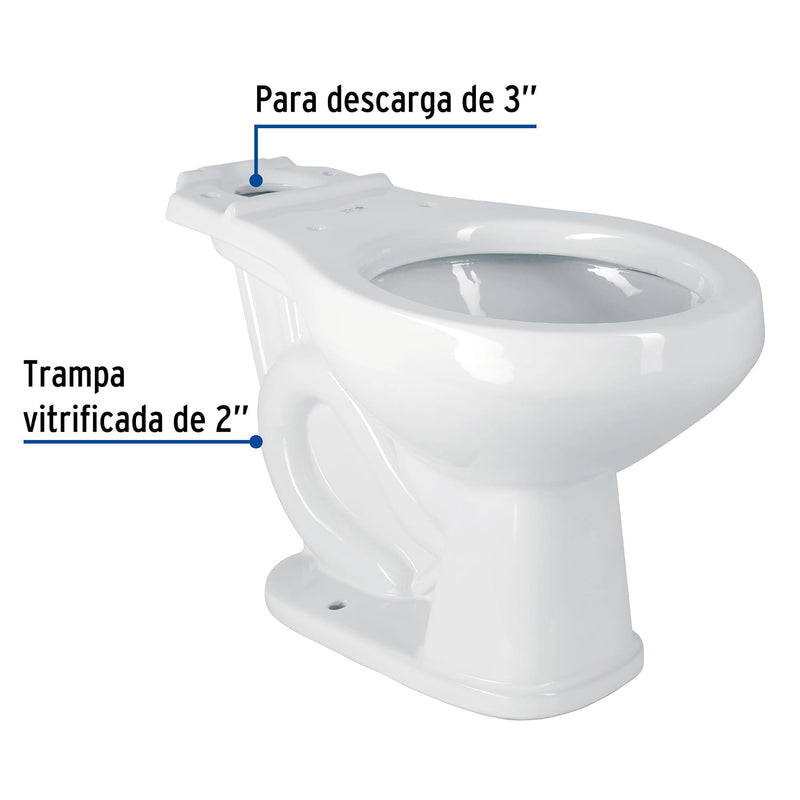 Taza para WC Redonda Ceramica Blanca Foset