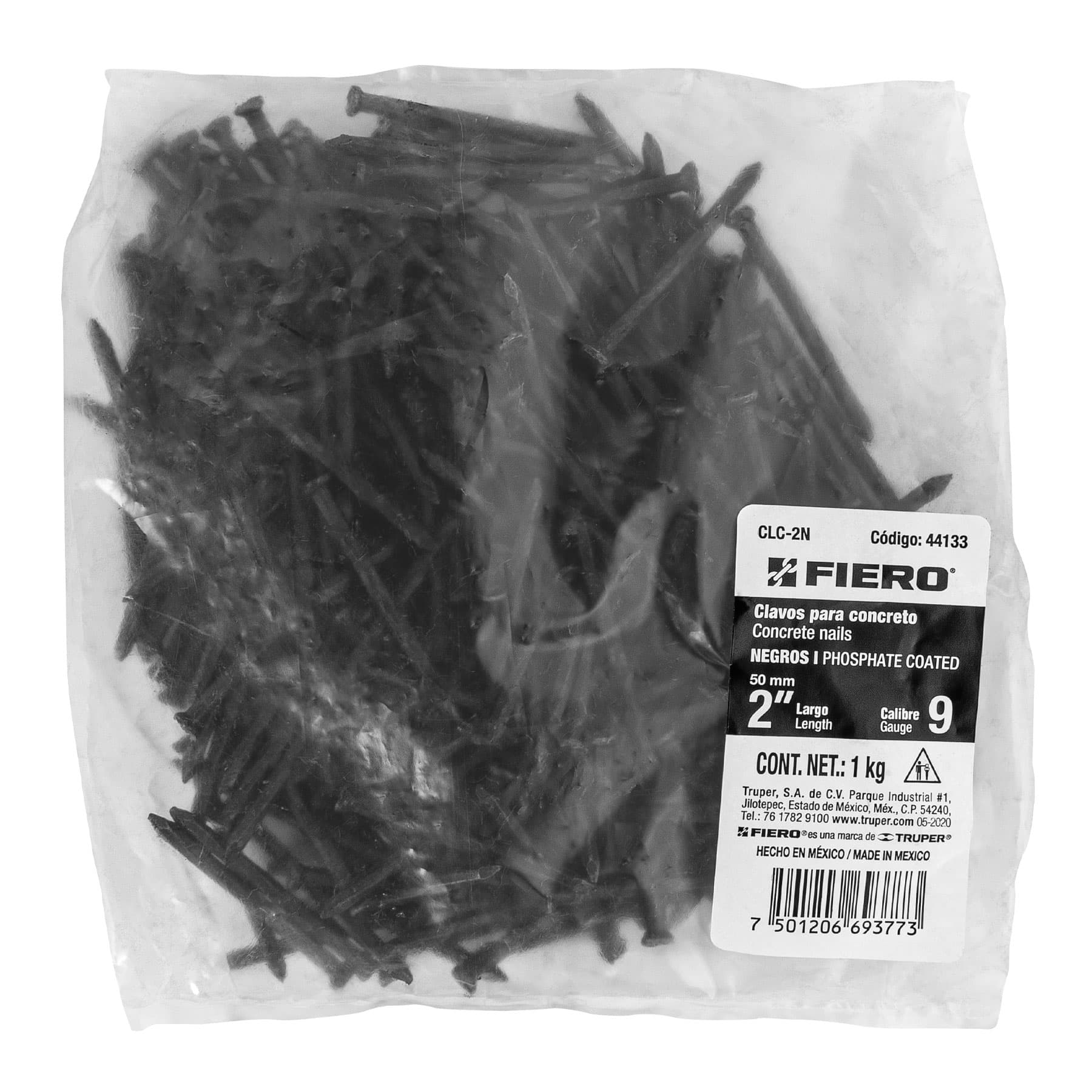 Clavo Negro para Concreto 2" (50 mm) Fiero 500 Gramos