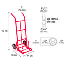 Diablo de Carga 200 Kilos Llanta Solida 7" Rojo Pretul