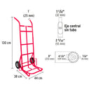 Diablo de Carga 300 Kilos Llanta Solida 8" Rojo Pretul