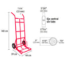 Diablo de Carga 400 Kilos Llanta Solida 9" Rojo Pretul