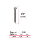 Clavo sin Cabeza Alfilerillo 5/8" (16 mm) Fiero 100 Gramos