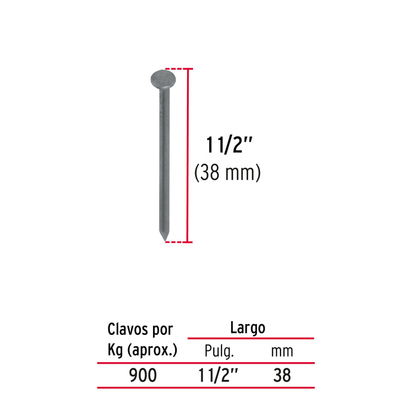 Clavo con Cabeza Standard 1"1/2 (38 mm) Fiero