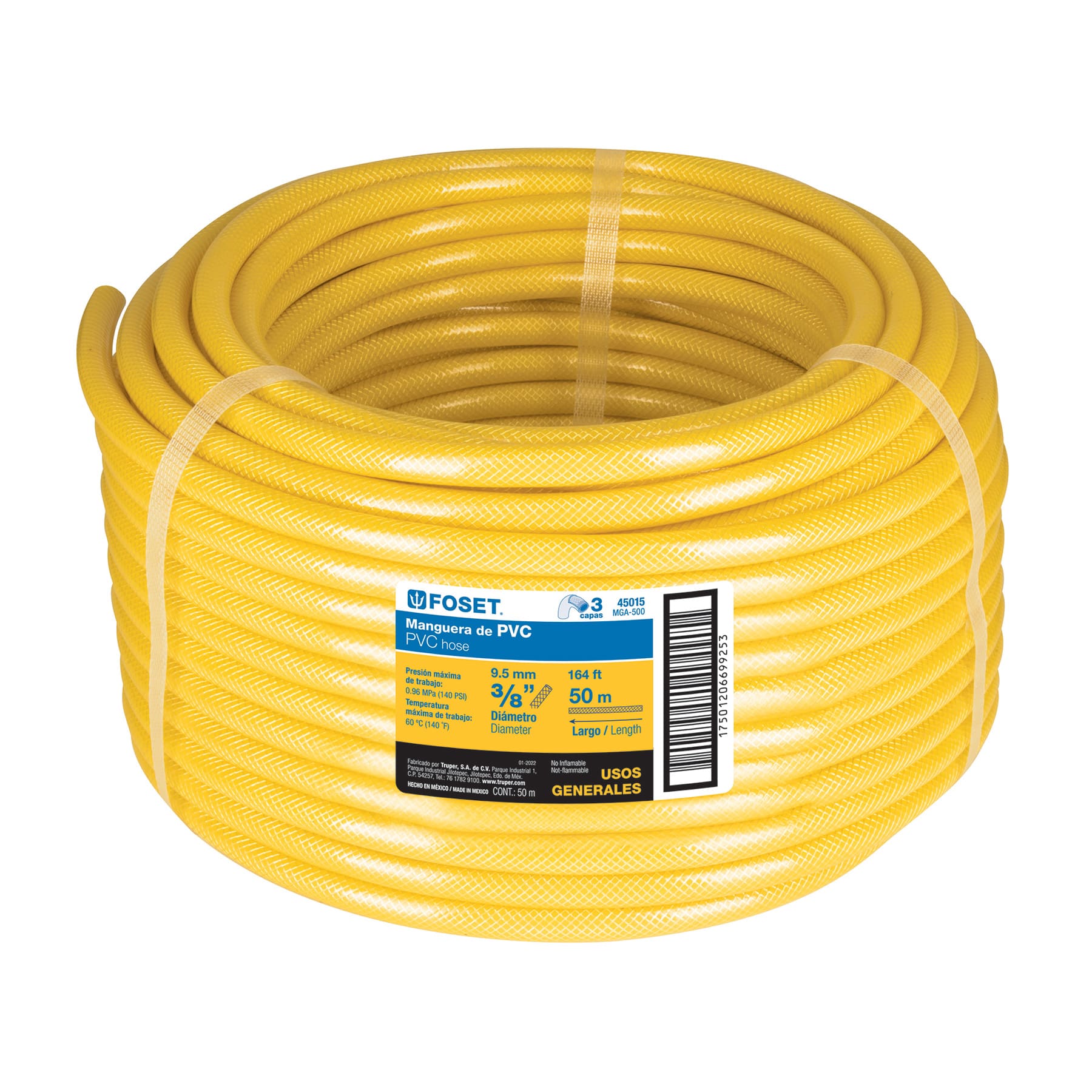 Manguera Flexible para Gas 3/8" Amarilla Foset por Metro