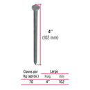 Clavo con Cabeza Standard 4" (100 mm) Fiero 500 gms