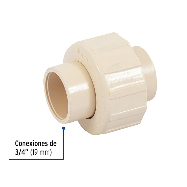 Tuerca Union CPVC Hidroflow 3/4" (19 mm)
