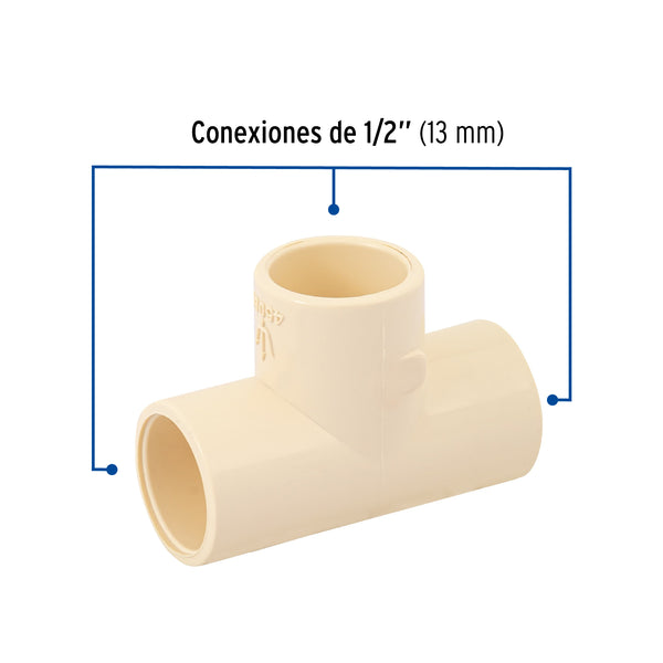 Tee CPVC Hidroflow 1/2" (13 mm)