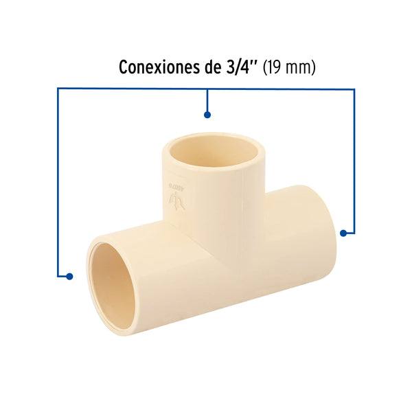 Tee CPVC Hidroflow 3/4" (19 mm)
