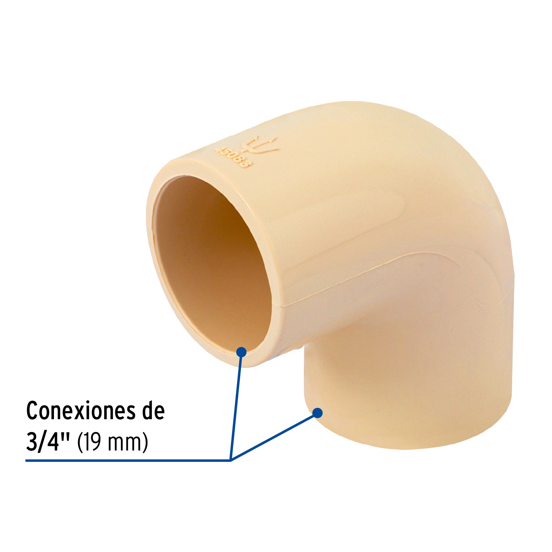 Codo CPVC 90° x 3/4" (19 mm) Hidroflow