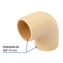 Codo CPVC 90° x 3/4" (19 mm) Hidroflow