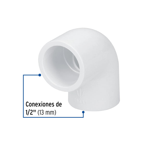 Codo PVC Hidraulico Saniflow 90° X 1/2" (13 mm)