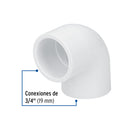 Codo PVC Hidraulico Saniflow 90° X  3/4" (19 mm)