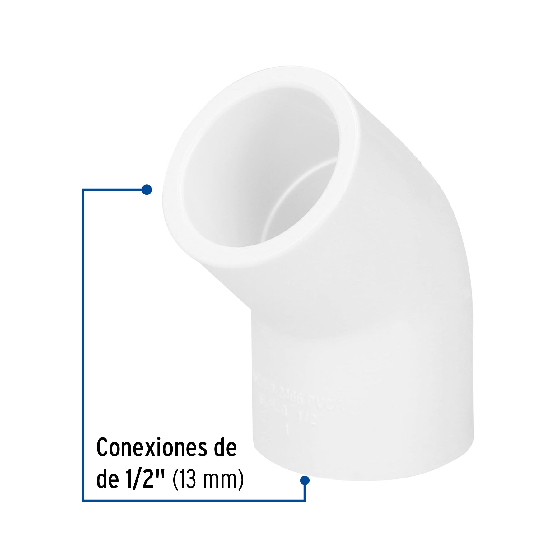 Codo PVC Hidraulico Saniflow 45° X  1/2" (13 mm)