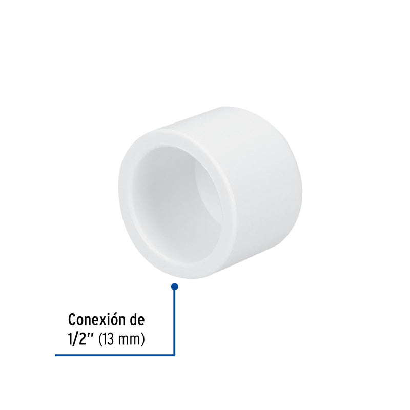 Tapon Capa PVC Hidraulico Saniflow 1/2" (13 mm)