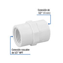 Conector Interior PVC Hidraulico Saniflow  1/2" (13 mm)