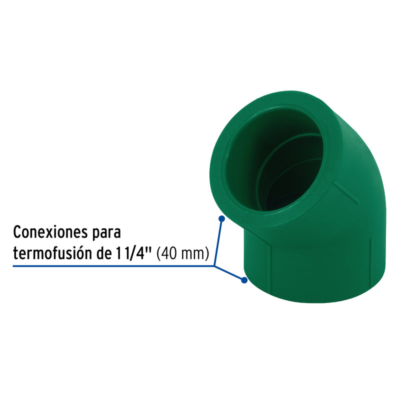 Codo PPR 45° X 1"1/4 (40 mm) Termoflow