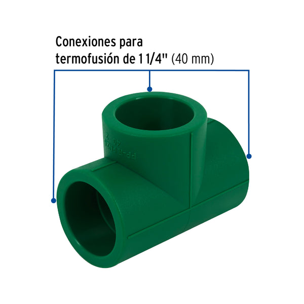 Tee PPR 1"1/4 (40 mm) Termoflow