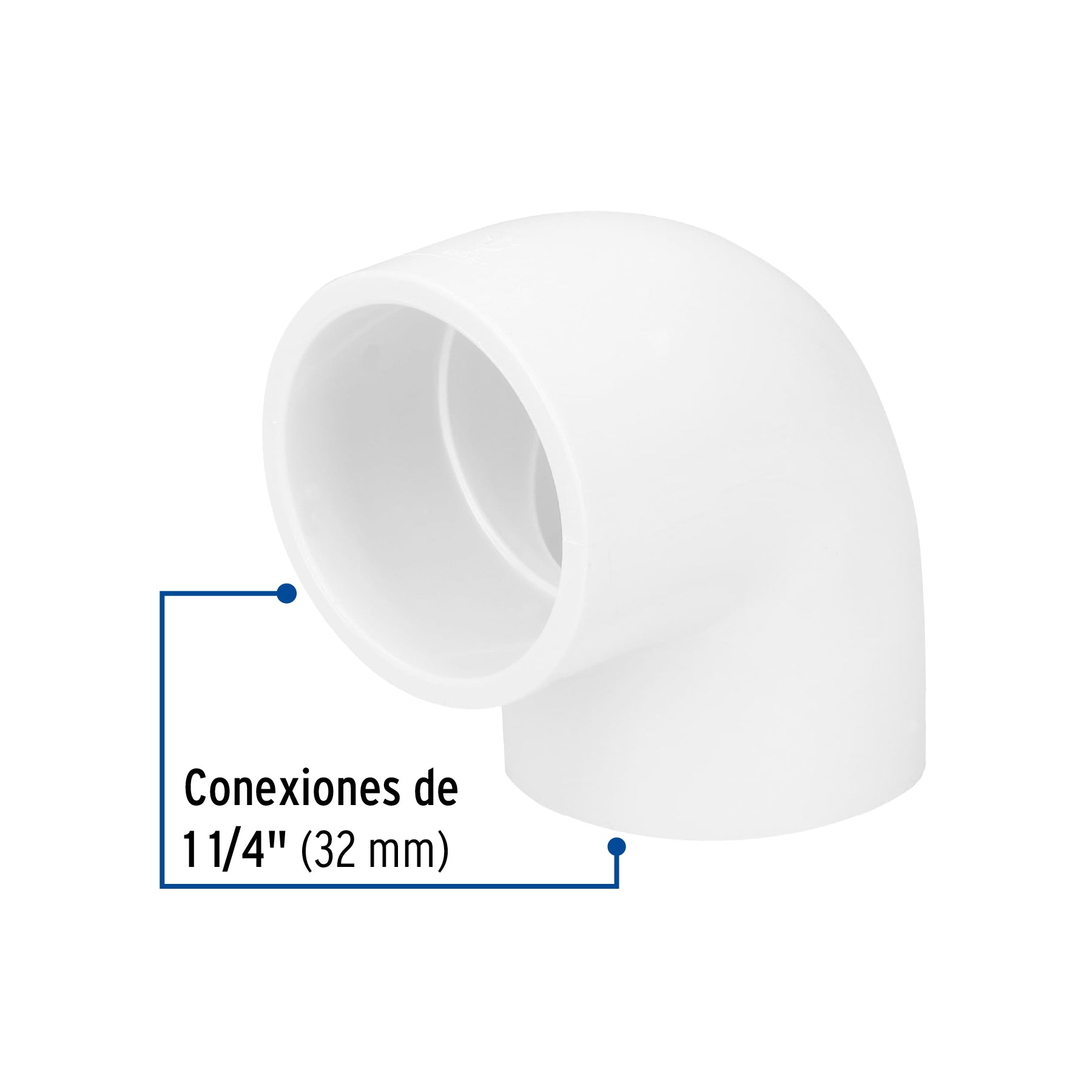 Codo PVC Hidraulico Saniflow 90° X 1"1/4 (32 mm)