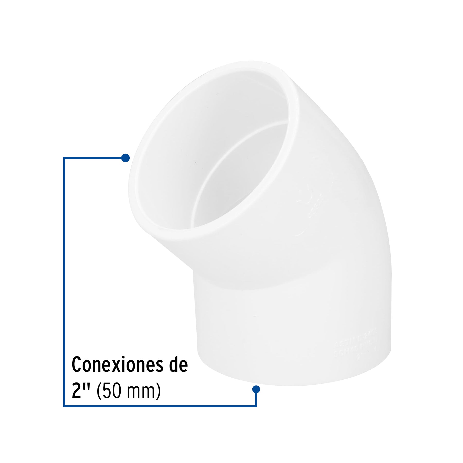 Codo PVC Hidraulico Saniflow 45° X 2" (50 mm)