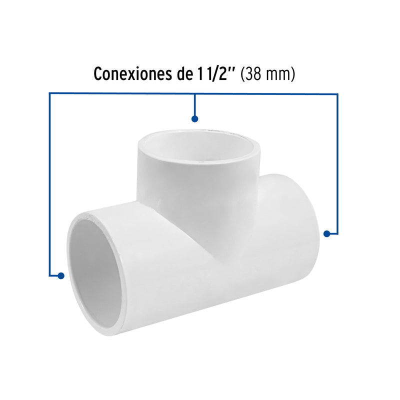 Tee PVC Hidraulico Saniflow 1"1/2  (38 mm)