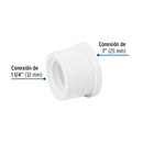 Reduccion Bushing PVC Hidraulico 1"1/4 x 1"