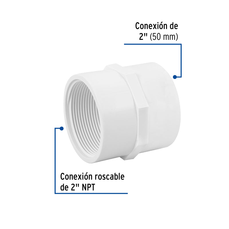 Conector Interior PVC Hidraulico Saniflow 2" (50 mm)
