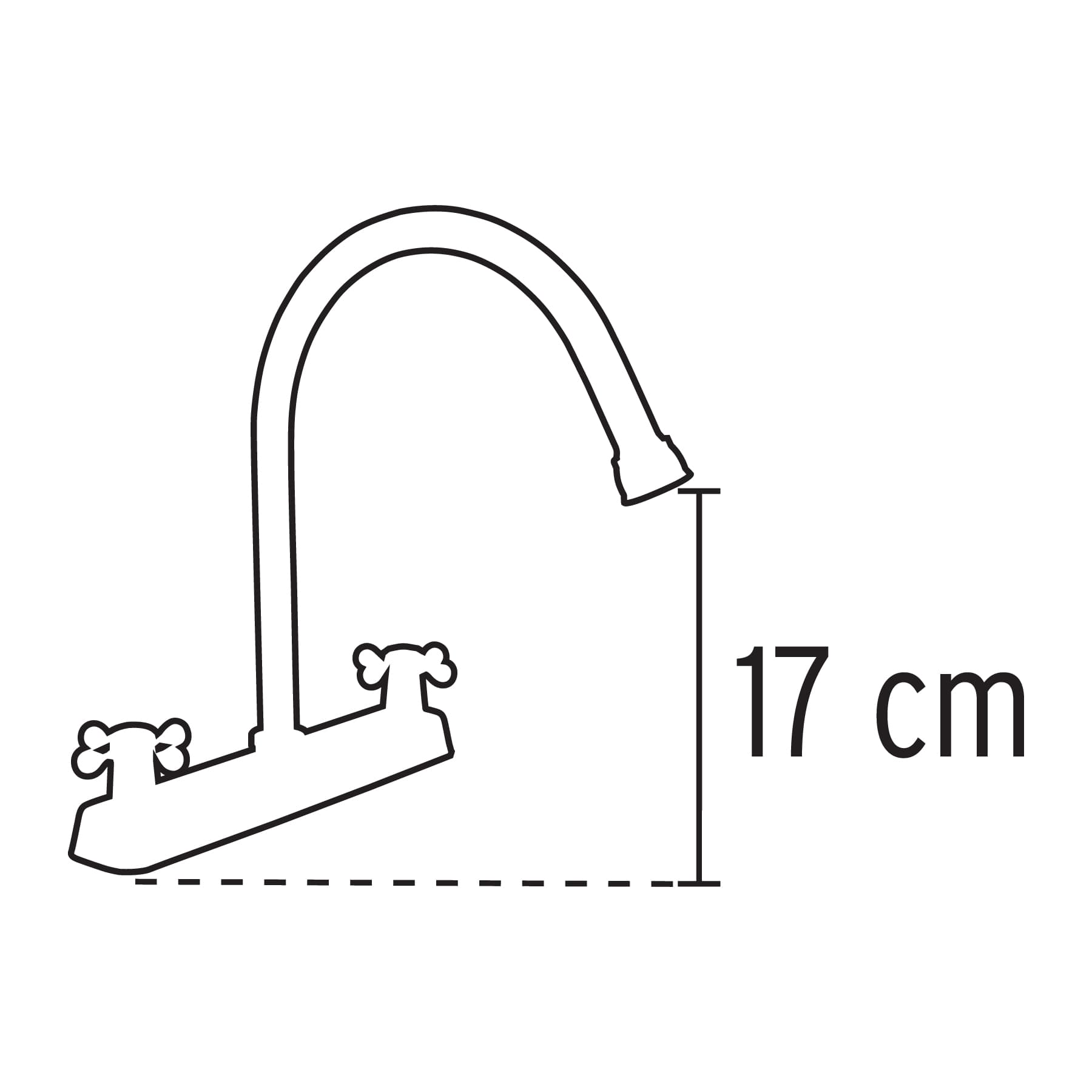 Mezcladora para Fregadero 8"  Cuello Curvo Manerales Tipo Cruceta Foset