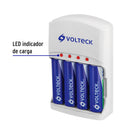 Cargador de Pilas AA, AAA y 9V Incluye 4 Pilas AA Volteck