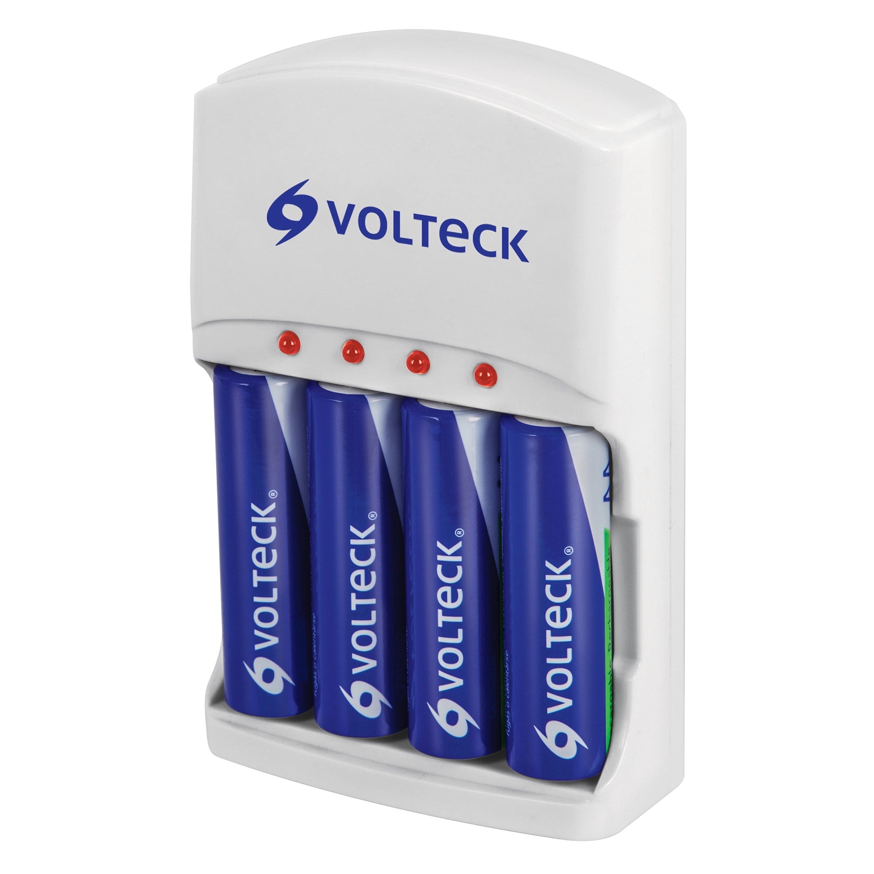 Cargador de Pilas AA, AAA y 9V Incluye 4 Pilas AA Volteck