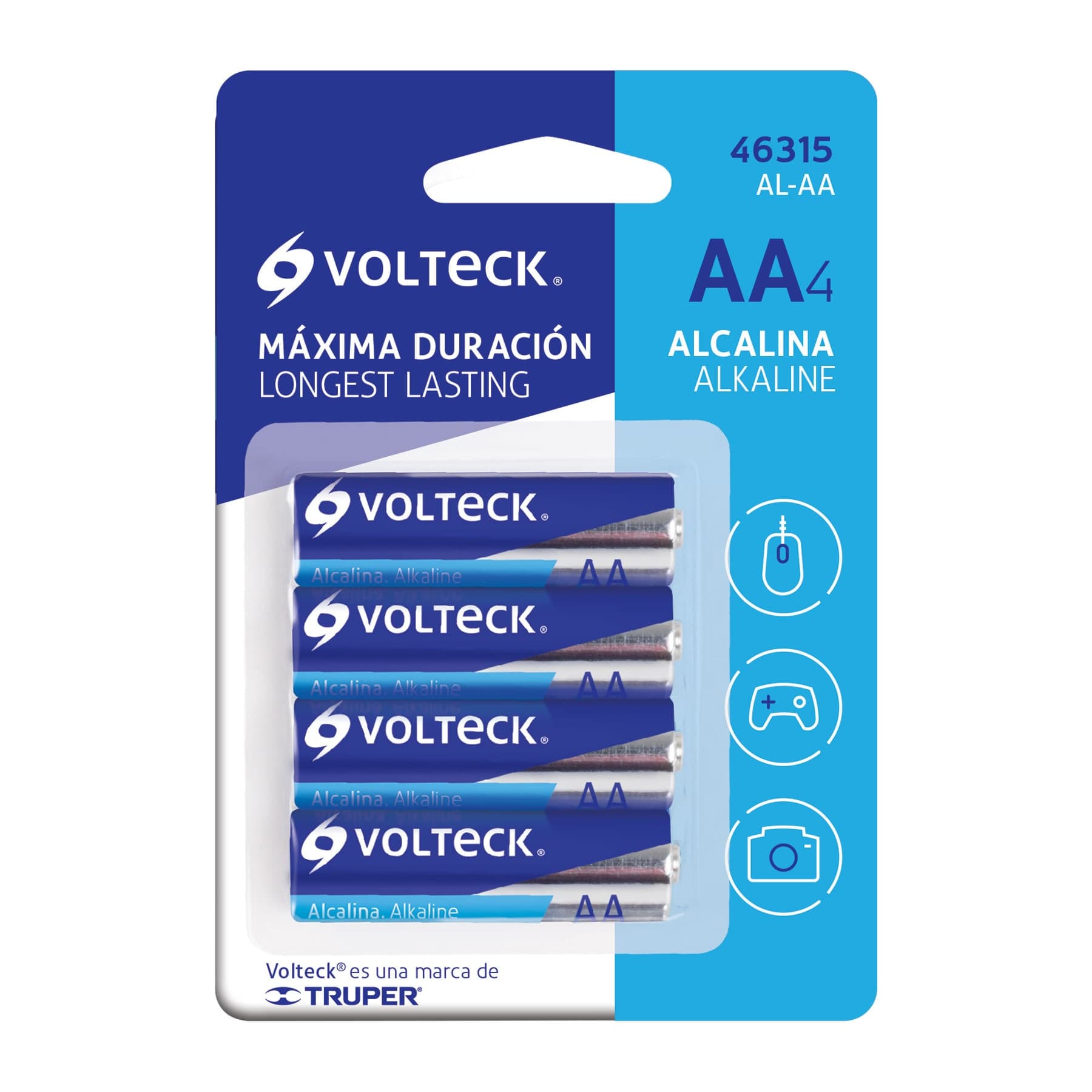 Pila Alcalina AA 4 Piezas Volteck