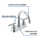 Mezcladora para Lavabo 4" Manerales Palanca Foset Tubig Cromado