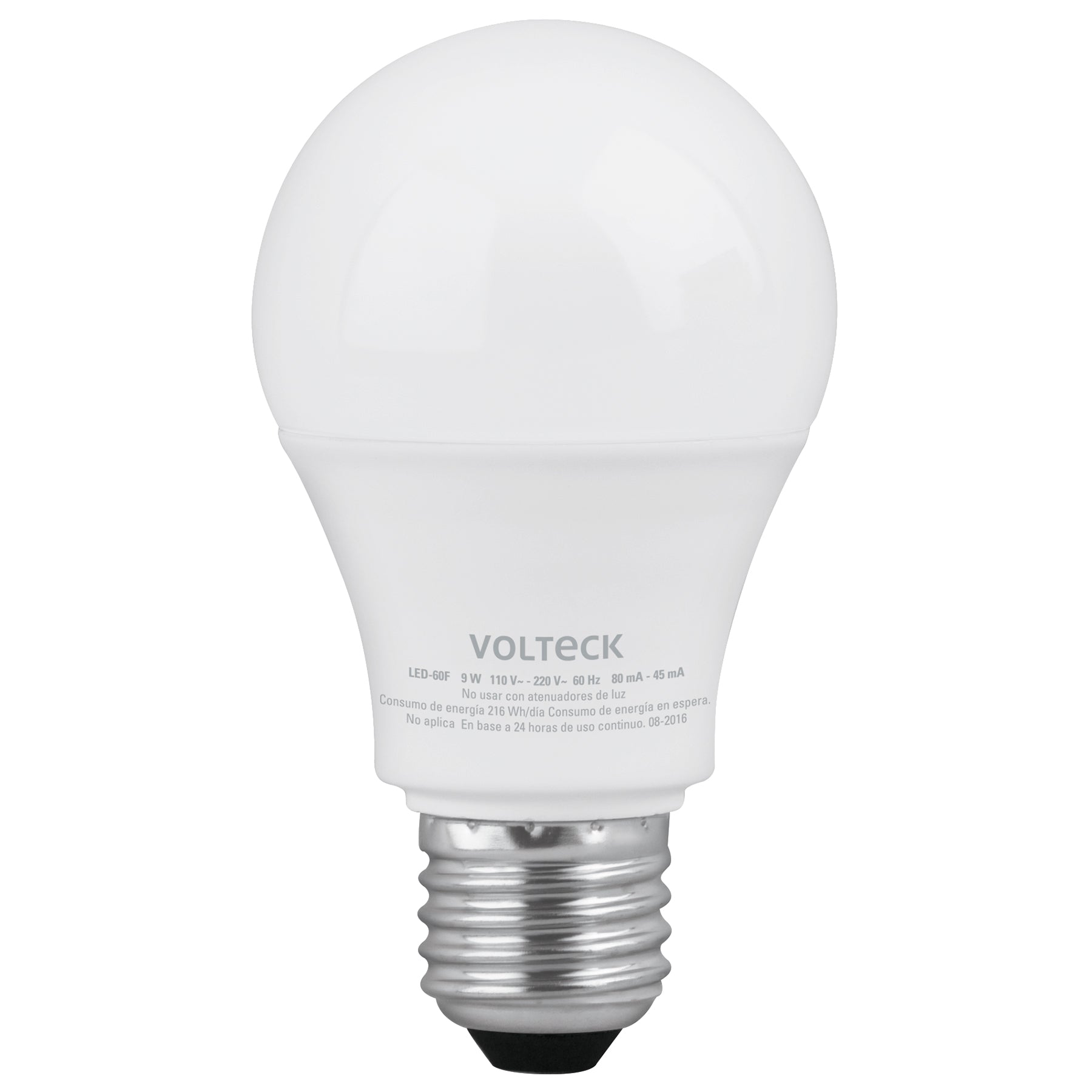 Paquete de 4 Focos LED Tipo Bulbo  9 Watts A19 E27 Luz Blanca Volteck