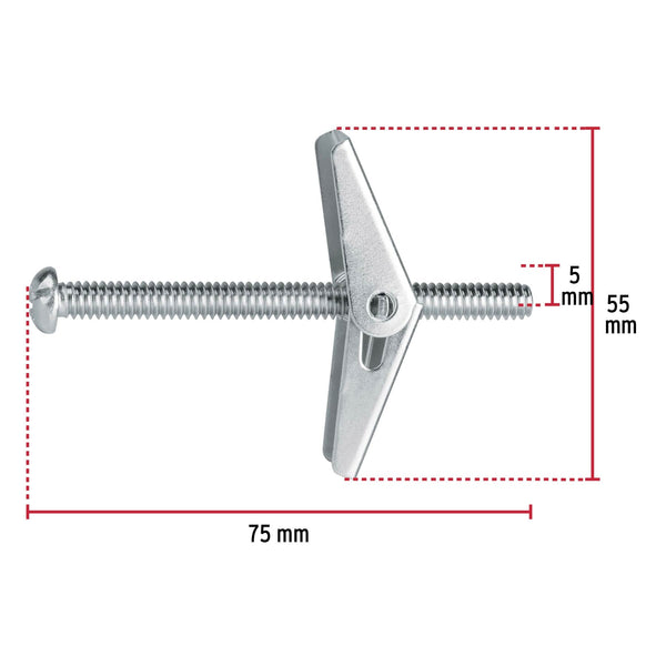 Sujetador Mariposa 1/4" x 3" Fiero por Pieza