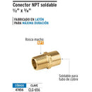 Niple Campana para Gas 3/8" NPT x 1/2" Soldable Foset