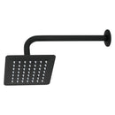 Regadera Cuadrada  6" con Brazo y Chapeton Foset Tubig Negro Mate