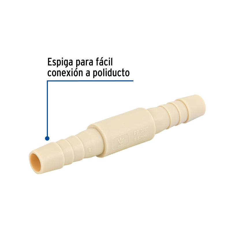 Cople Espiga para Manguera de Polipropileno 3/8" (10 mm)