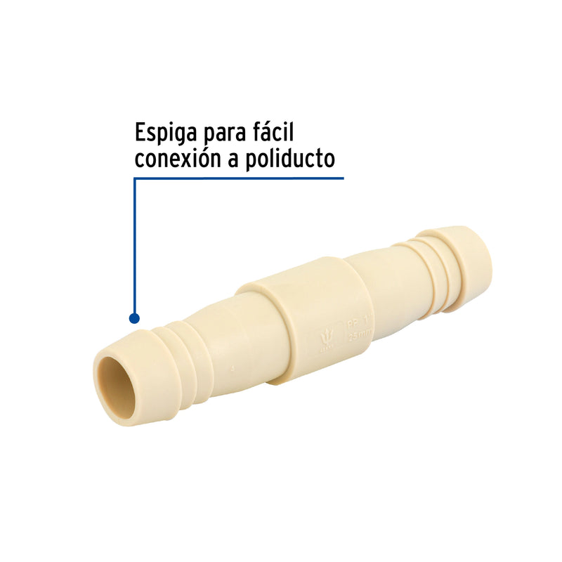 Cople Espiga para Manguera de Polipropileno 1" (25 mm)