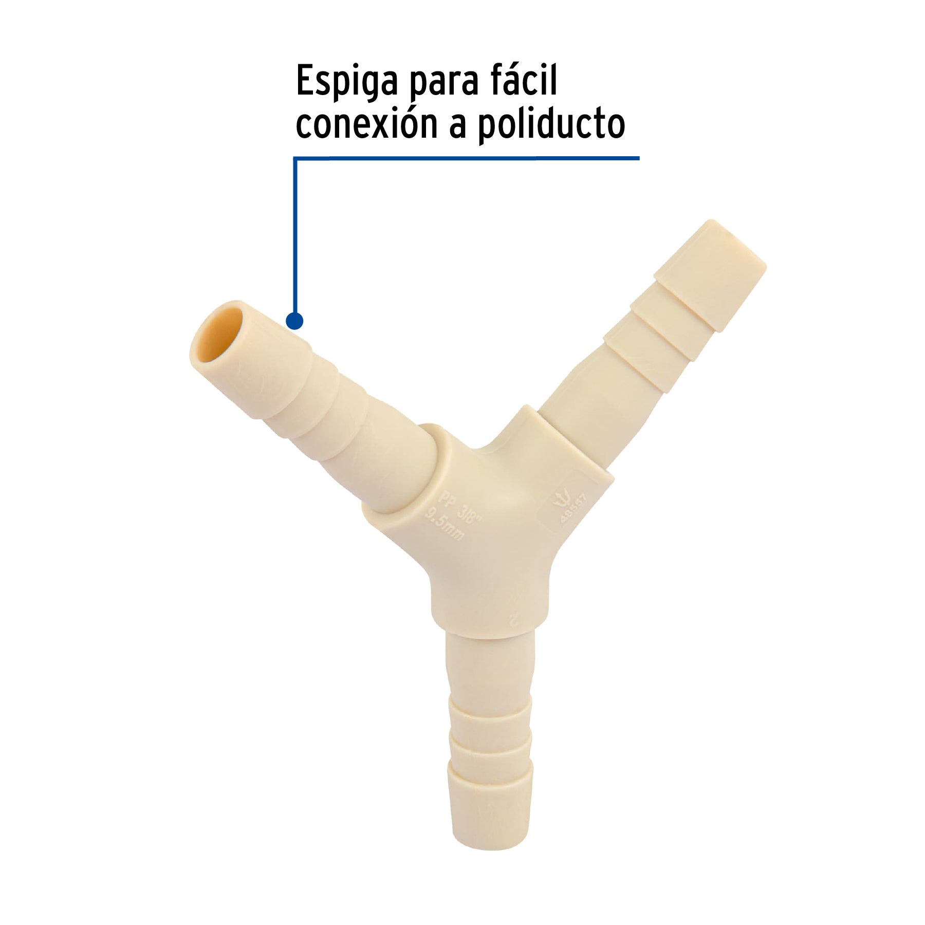 Yee Espiga para Manguera de Polipropileno 3/8" (10 mm)