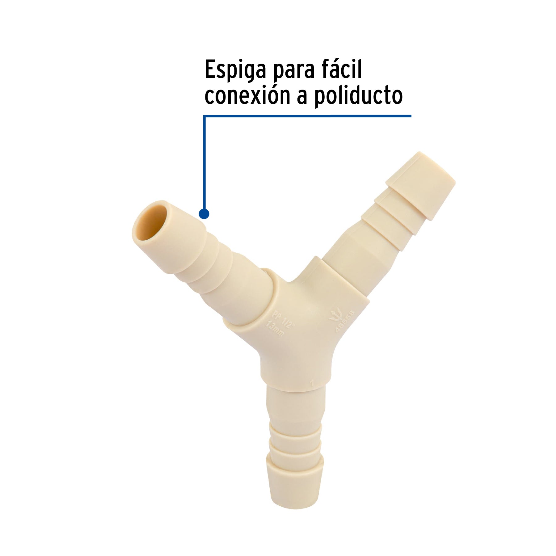 Yee Espiga para Manguera de Polipropileno 1/2" (13 mm)