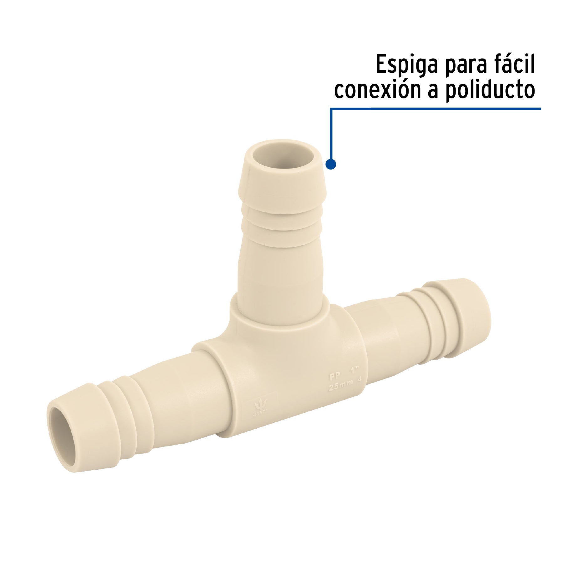 Tee Espiga para Manguera de Polipropileno 1" (25 mm)