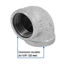 Codo Galvanizado 90° x 1"1/4 (32 mm) Galvaflow