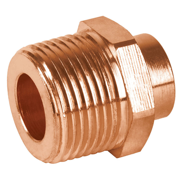 Conector Cobre Reducido Exterior 3/4" (19 mm) Roscable X 1/2" (13 mm) Soldable Copperflow
