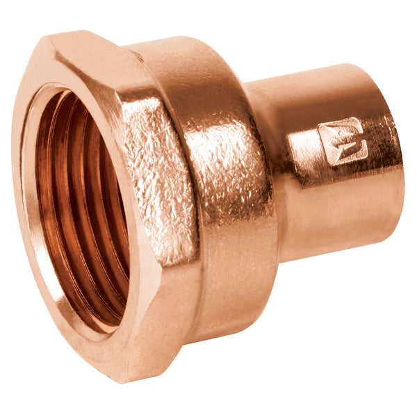 Conector Cobre Reducido Interior 1/2" (13 mm) Soldable X 3/4" (19 mm) Roscable Copperflow