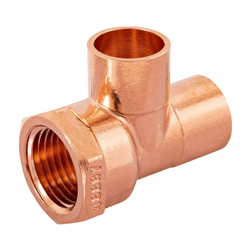 Tee Cobre Rosca Interior Lateral 1/2" (13 mm) Copperflow