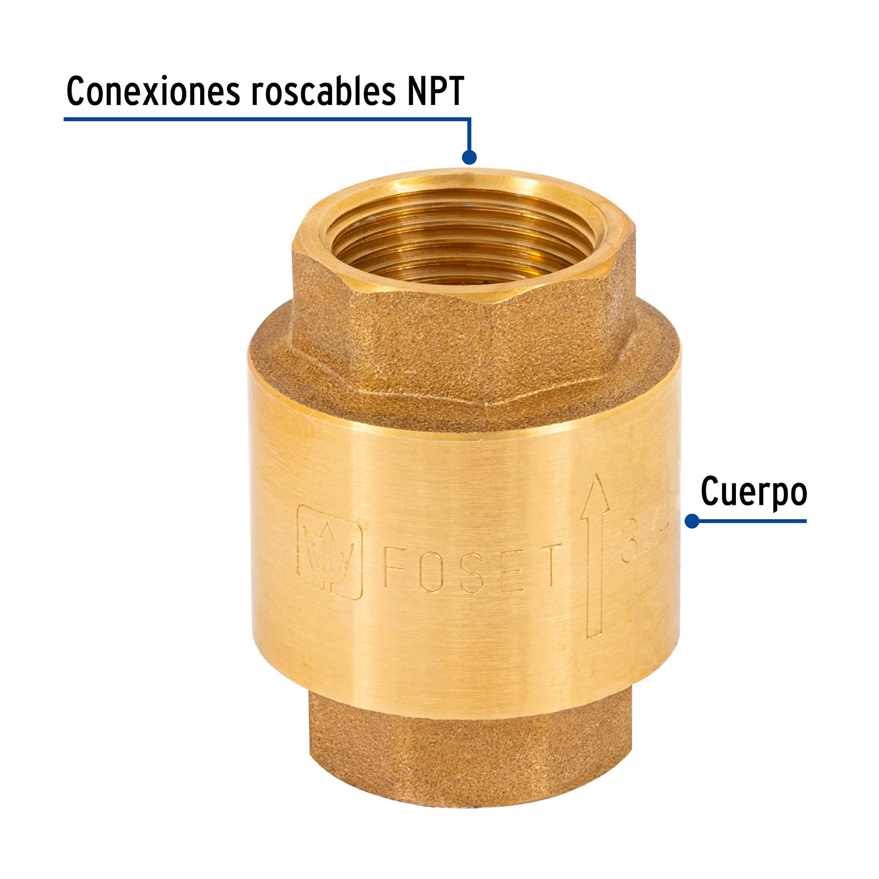 Check Universal de Retencion con Resorte Foset  3/4" (19 mm)