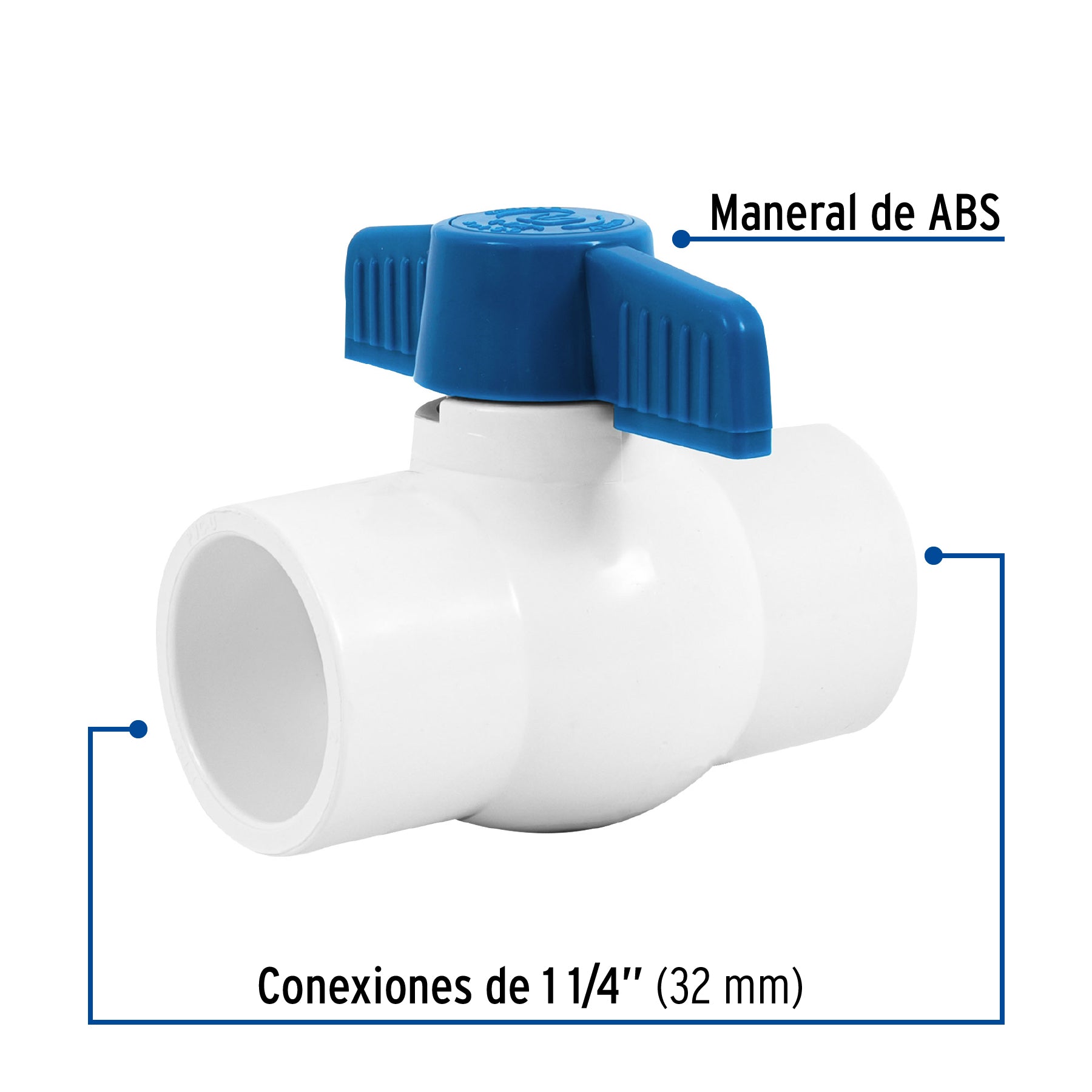 Valvula Esfera PVC Hidraulico Cementar Saniflow 1"1/4 (32 mm)