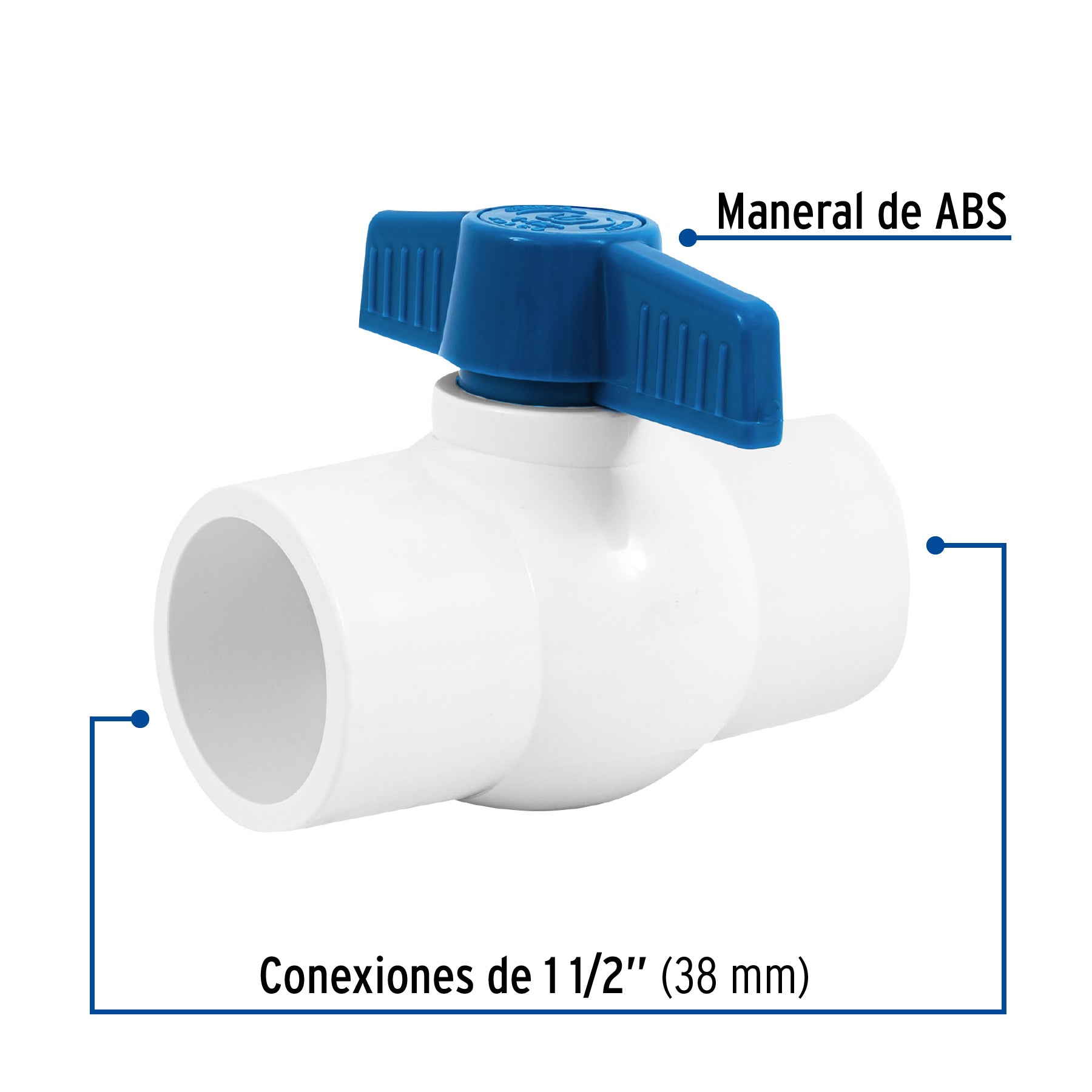 Valvula Esfera PVC Hidraulico Cementar Saniflow 1"1/2 (38 mm)